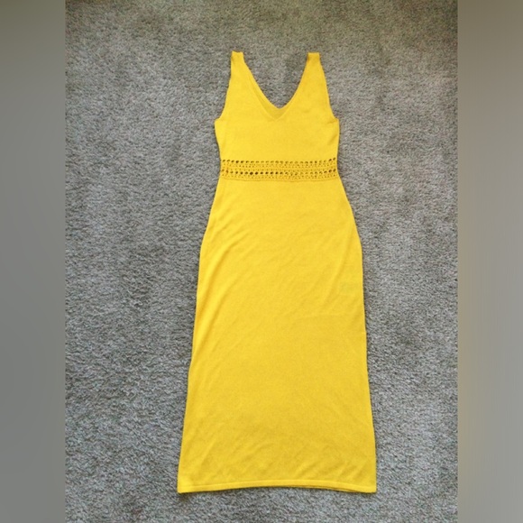 🔥🔥HOST PIC🔥🔥 H&M Yellow Fine Knit Midi Dress - Picture 5 of 15